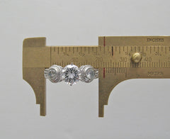 UNIQUE THREE STONE DIAMOND BEZEL AND PRONG SET RING SETTING