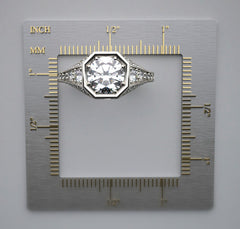 INTERESTING ART DECO ANTIQUE STYLE DIAMOND ACCENTED RING SETTING