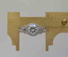 ART DECO ANTIQUE STYLE CHARMING MIL GRAINED DIAMOND ACCENTS ENGAGEMENT RING SETTING