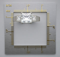 IMPORTANT THREE STONE PRINCESS CUT RING SETTING