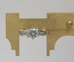 CHARMING DIAMOND DETAILED TWO TONE GOLD ENGAGEMENT RING REMOUNT SETTING