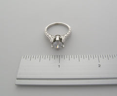 SIX PRONG ENGAGEMENT RING SETTING OR REMOUNT WITH ENGRAVED DETAILS