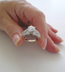 ENGAGEMENT RING SETTING ACCENT DIAMONDS FOR ALL SHAPE AND SIZE CENTER STONES