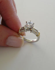 TWO TONE GOLD DIAMOND ACCENT ENGAGEMENT RING SETTING