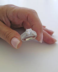 IMPORTANT FEMININE DIAMOND ENGAGEMENT RING SETTING OR REMOUNT