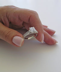 HIGH SET ENGAGEMENT RING SETTING WITH DIAMOND ACCENTS