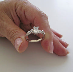 GOLD ENGAGEMENT RING SETTING DIAMOND ACCENTS