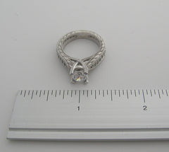 ENGAGEMENT RING REMOUNT RING SETTING FOR DIAMONDS OR GEMSTONES WITH DIAMOND ACCENTS
