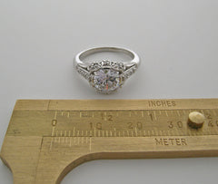 BEAUTIFUL ART DECO ANTIQUE STYLE DIAMOND ACCENT ENGAGEMENT RING SETTING OR RE-MOUNT