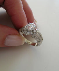 IMPORTANT UNIQUE DIAMOND ACCENTED ENGAGEMENT RING SETTING FOR ALL SHAPES AND SIZE CENTER STONES