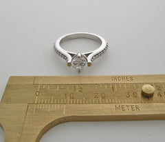 INTERESTING FOUR PRONG DIAMOND DETAILED ENGAGEMENT RING SETTING
