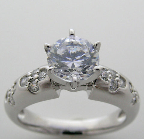 ENGAGEMENT RING SETTING UNUSUAL FLORAL DESIGN DIAMOND ACCENTS