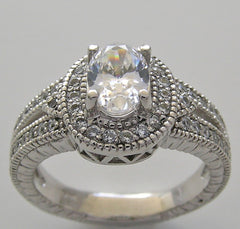 OVAL SHAPE DIAMOND ACCENT RING SETTING