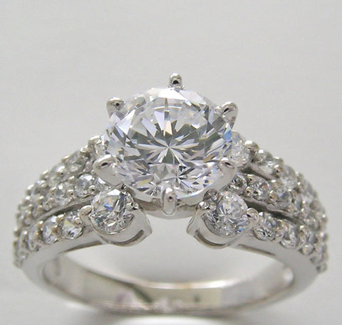 ENGAGEMENT RING SETTING ACCENT DIAMONDS FOR ALL SHAPE AND SIZE CENTER STONES