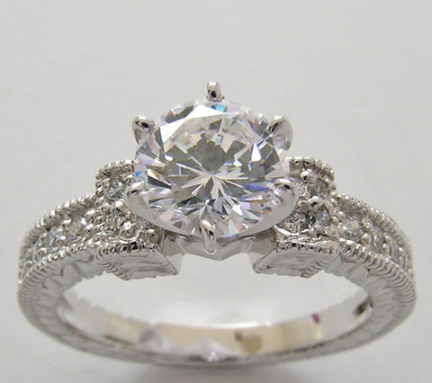 PRETTY DIAMOND ENGAGEMENT RING SETTING