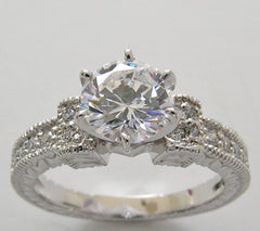 PRETTY DIAMOND ENGAGEMENT RING SETTING