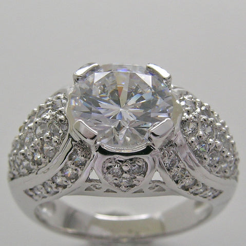 REMOUNT ENGAGEMENT RING SETTING WITH PAVE DIAMOND ACCENTS DECO STYLING