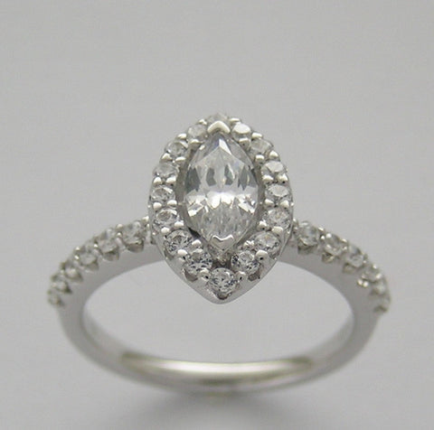 UNIQUE HALO MARQUISE DIAMOND ENGAGEMENT RING SETITNG