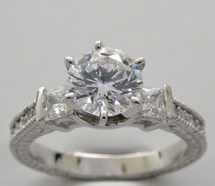 UNIQUE ENGAGEMENT RING SETTING WITH DIAMOND ACCENTS