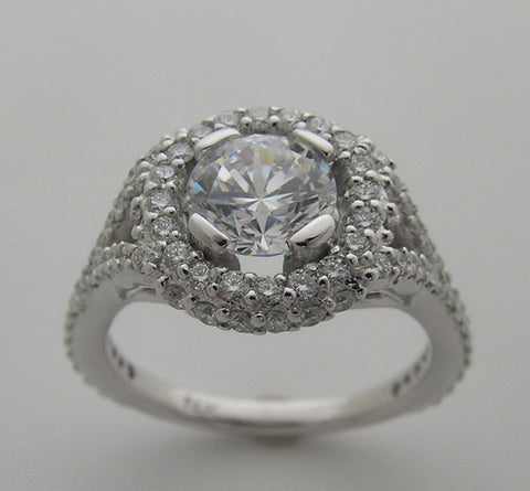 UNIQUE DIAMOND RING SETTING FLUSH DIAMOND HALO