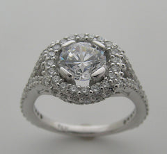 UNIQUE DIAMOND RING SETTING FLUSH DIAMOND HALO