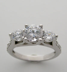 UNIQUE THREE STONE DIAMOND RING SETTING