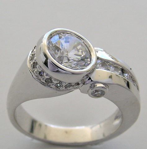 INTERESTING UNUSUAL CONTEMPORARY DIAMOND RING SETTING