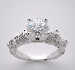 ART DECO STYLE DIAMOND ACCENT ENGAGEMENT RING