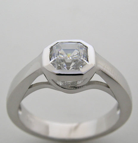 ELEGANT RING SETTING DESIGNER COLLECTION ASSCHER HIS OR HER