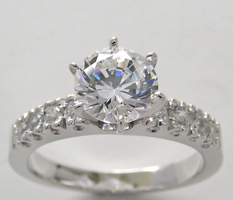 ENGAGEMENT RING SETTING WITH DIAMOND VINTAGE FISHTAIL ACCENTS