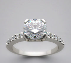 FEMININE CONTEMPORARY SOLITAIRE DIAMOND ACCENT RING SETTINGS