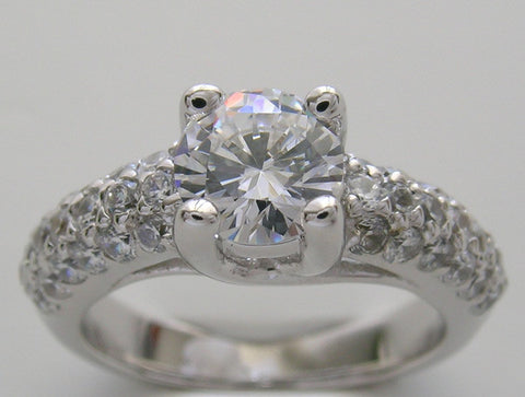 ENCRUSTED DIAMOND ENGAGEMENT RING SETTING OR REMOUNT RING