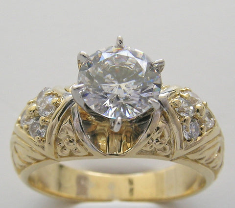 INTERESTING ENGAGEMENT RING SETTING DIAMOND ACCENT