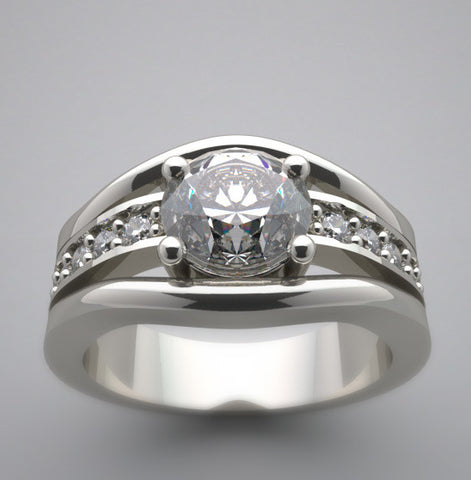 CLASSICAL DUAL DIAMOND ACCENTED ENGAGEMENT RING SETTING