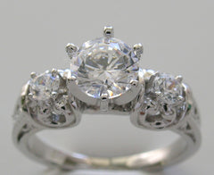 ANTIQUE ART NOUVEAU STYLE DIAMOND ENGAGEMENT RING GOLD OR PLATINUM SETTING