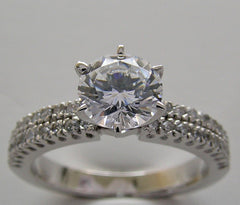 ELEGANT DIAMOND DOUBLE ROW FISHTAIL SET ENGAGEMENT RING SETTING