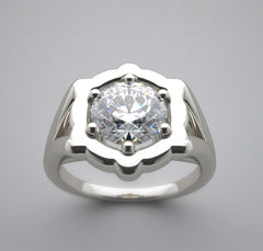 TRADITIONAL FLUSH BEZEL PRONG RING SETTING