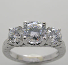 THREE STONE ANNIVERSARY DIAMOND ENGAGEMENT RING SETTING