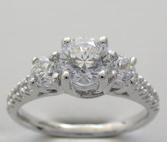 DIFFERENT LOOKING THREE STONE DIAMOND ANNIVERARY RING SETTING