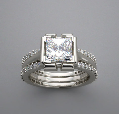 SPECIAL MODERN SPLIT SHANK DIAMOND ENGAGEMENT RING SETTING