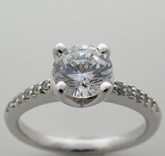 ENGAGMENT RING SETTING SOLITAIRE DESIGN WITH DIAMOND SHANK