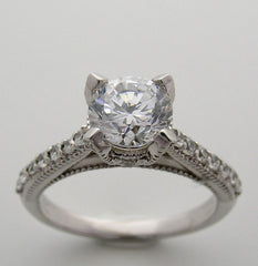 ENGAGEMENT RING SETTING WITH ENCRUSTED DIAMOND DETAILS