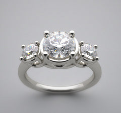 DIFFERENT THREE STONE DIAMOND ENGAGEMENT RING SETTING