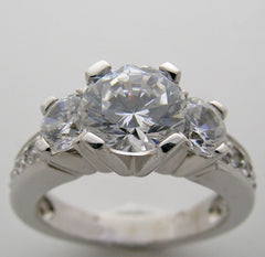 RING SETTING FOR ENGAGEMENT RINGS THREE STONE DESIGN