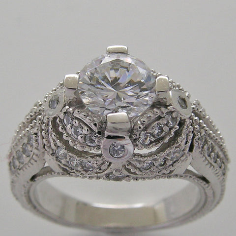 IMPORTANT DIAMOND ACCENTED ENGAGEMENT RING SETTING OR RE-MOUNT RING SETTING