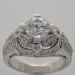 IMPORTANT DIAMOND ACCENTED ENGAGEMENT RING SETTING OR RE-MOUNT RING SETTING