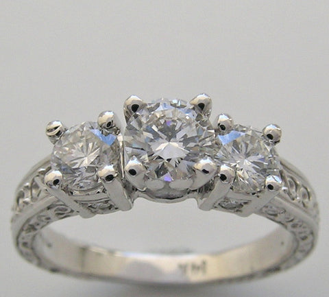 SPECIAL THREE STONE DIAMOND RING SETTING