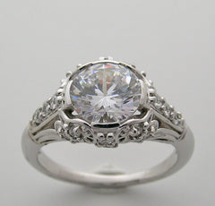 BEAUTIFUL ART DECO ANTIQUE STYLE DIAMOND ACCENT ENGAGEMENT RING SETTING OR RE-MOUNT