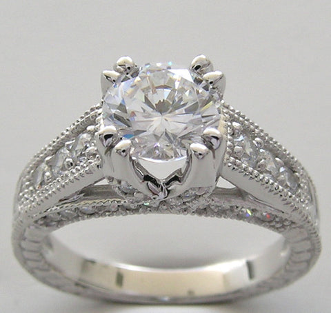 IMPORTANT FEMININE DIAMOND ENGAGEMENT RING SETTING OR REMOUNT