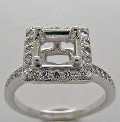 FEMININE PRINCESS CUT ENGAGEMENT RING SETTING